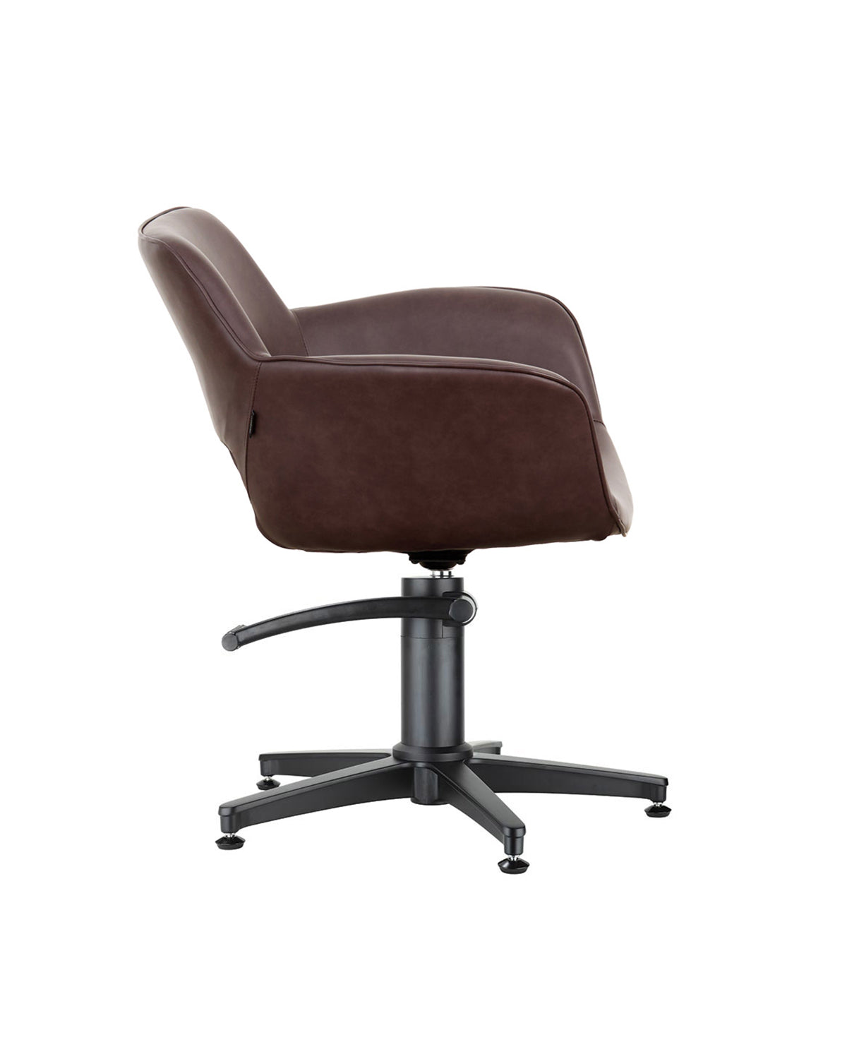 Milo Merlot - Brown styling chair with black cross base